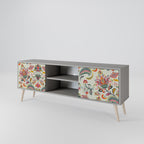 ORGANIC FOLKLORE 2-Door TV Stand in Grey Finish
