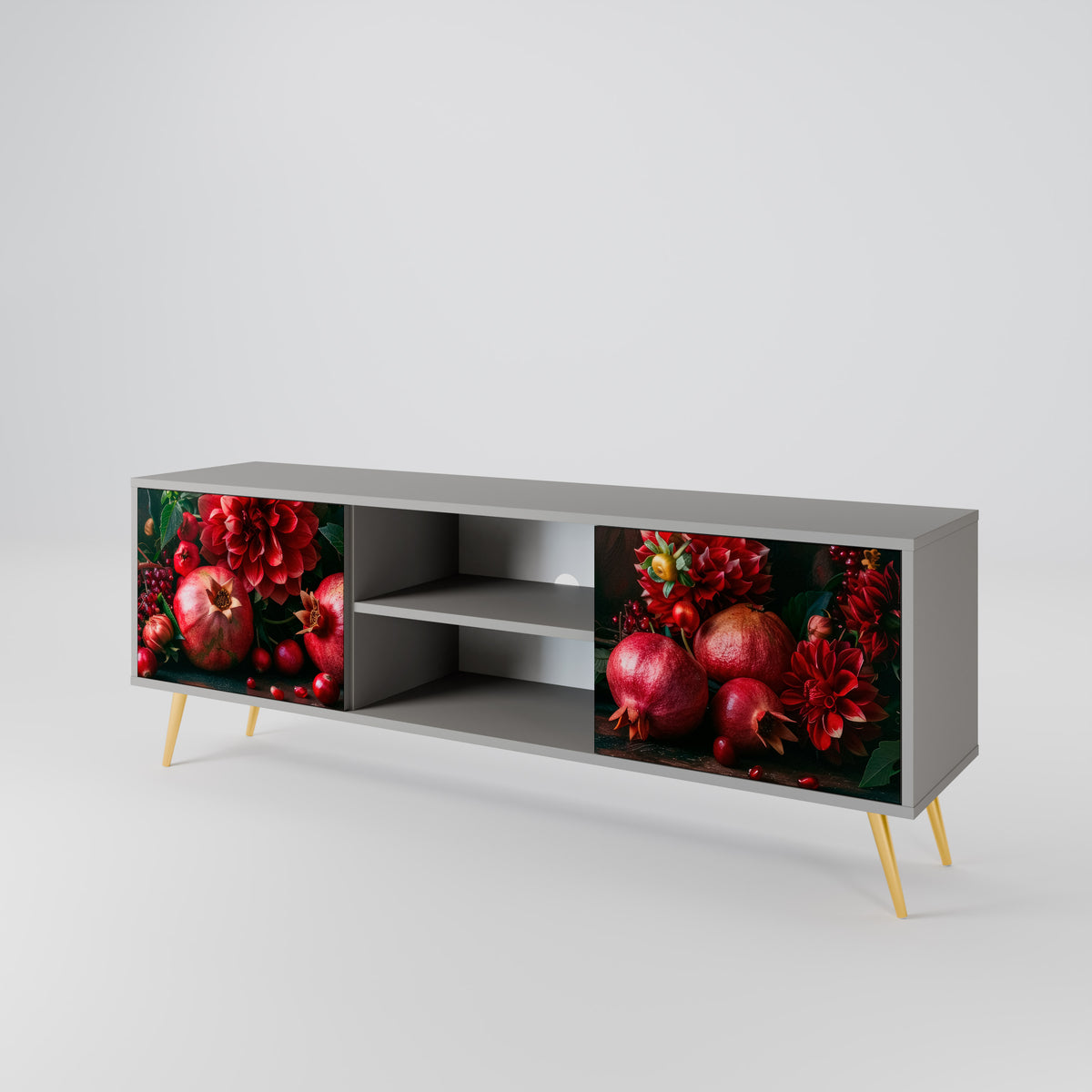 DAHLIAS AND POMEGRANATES 2-Door TV Cabinet