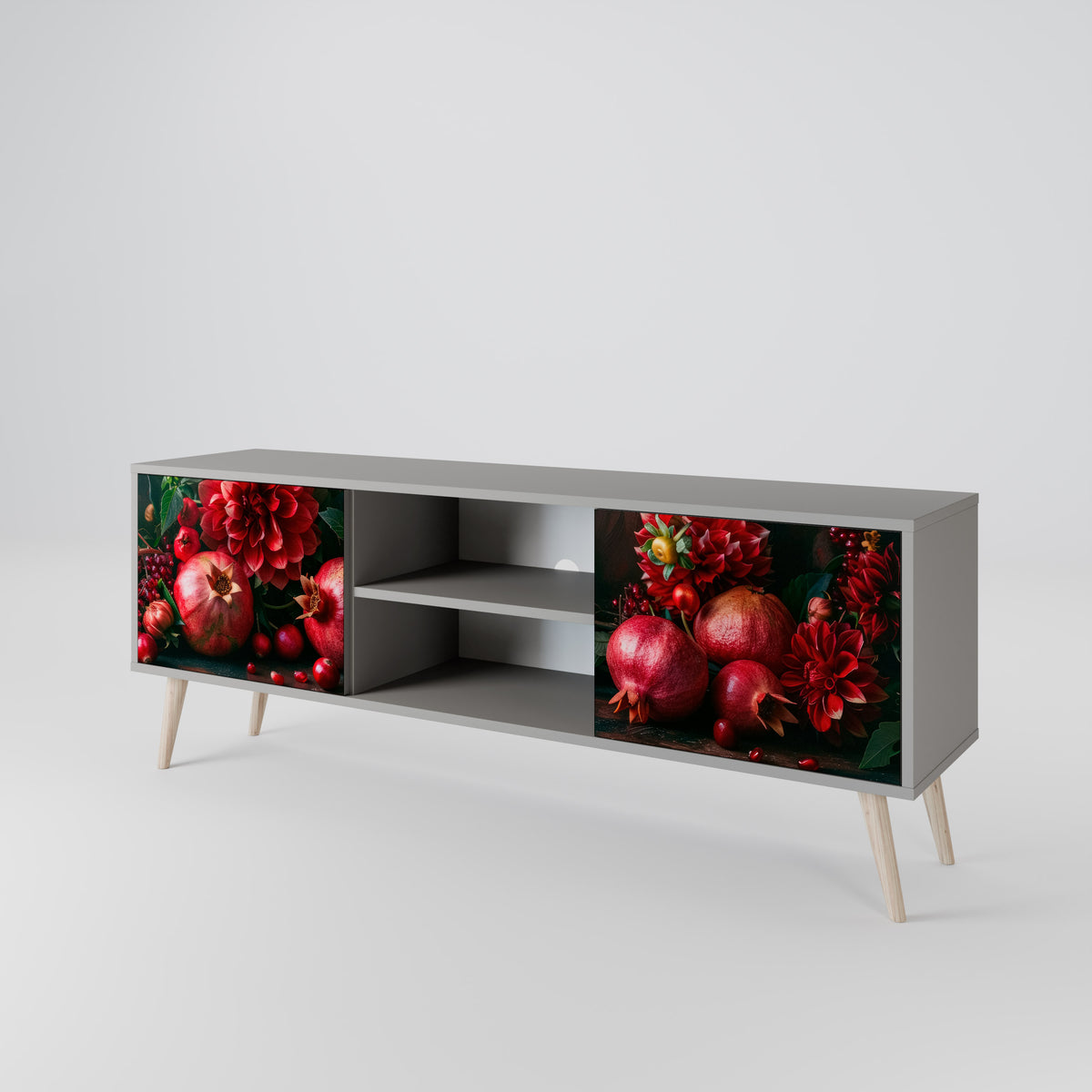 DAHLIAS AND POMEGRANATES 2-Door TV Cabinet
