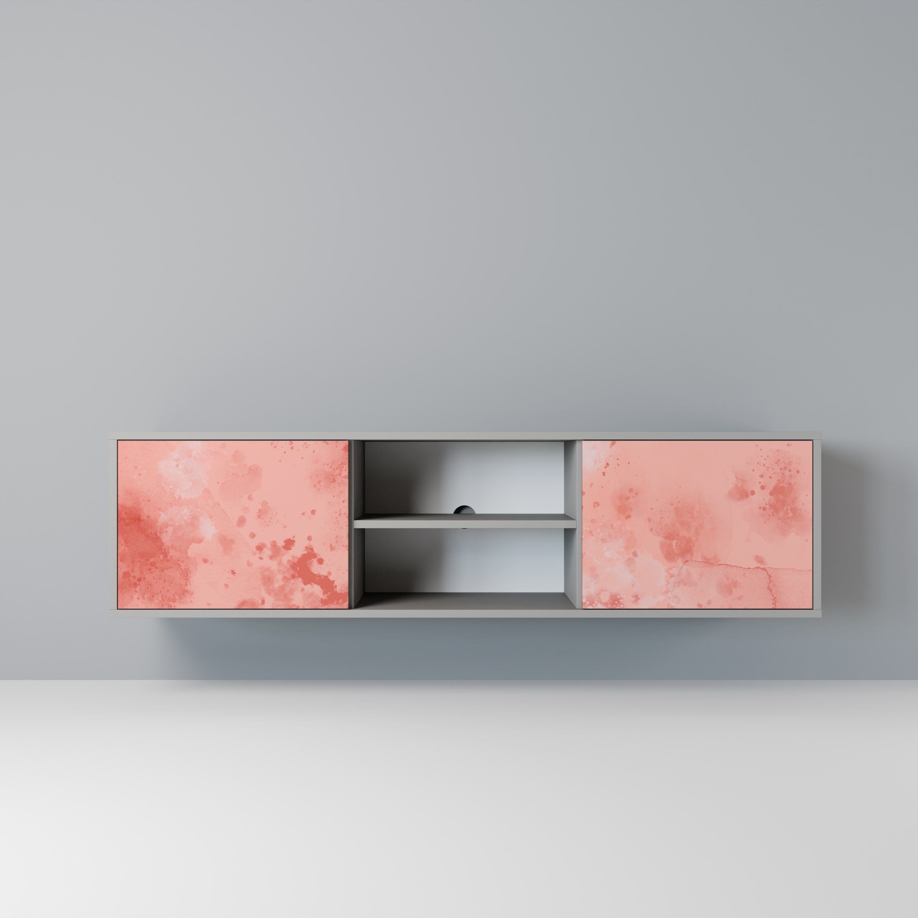 CRANE DANCE 2-Door TV Stand in Grey Finish