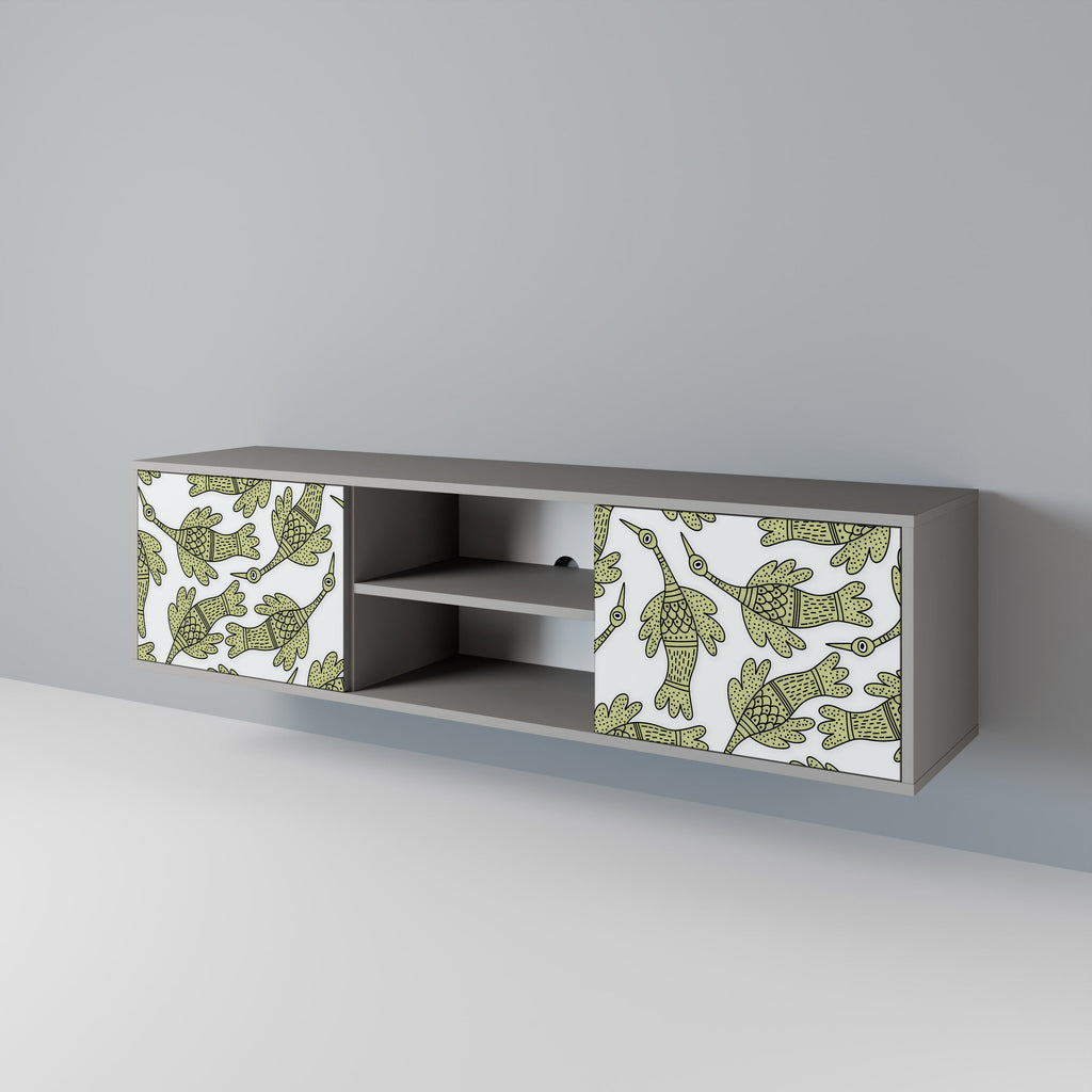 SEEDLING SONGBIRD 2-Door TV Stand in Grey Finish