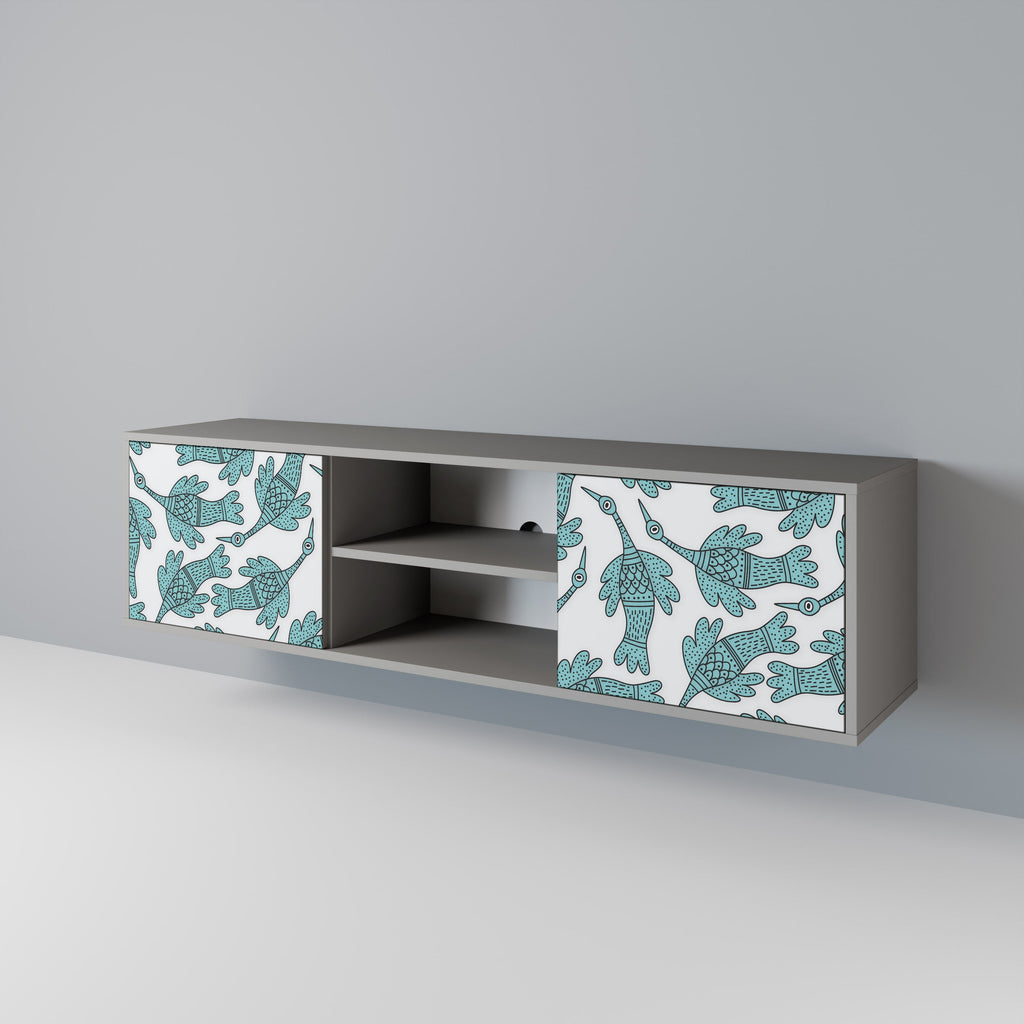 WATERSPOUT SONGIBIRD 2-Door TV Stand in Grey Finish