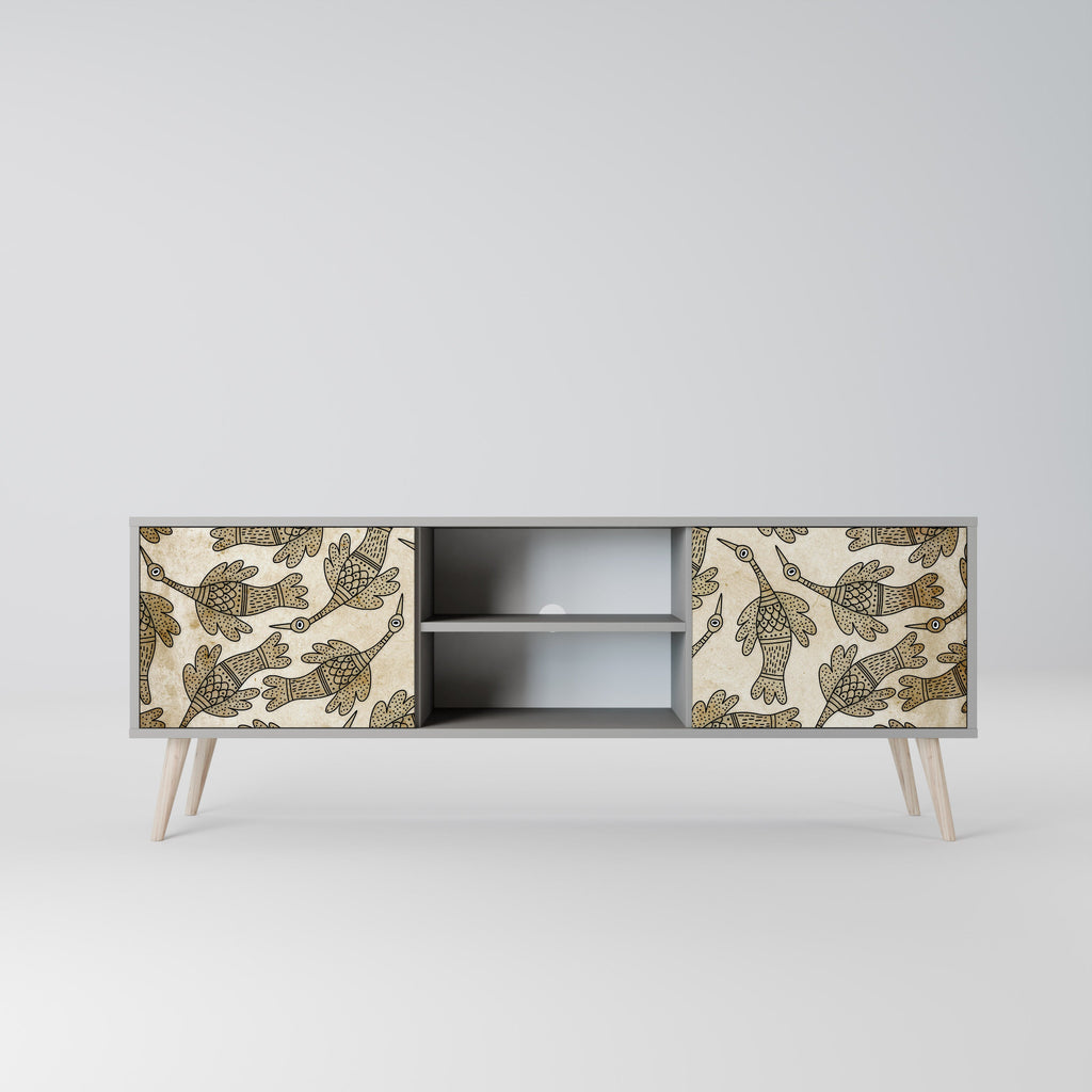 ALMONDINE SONGBIRD 2-Door TV Stand in Grey Finish