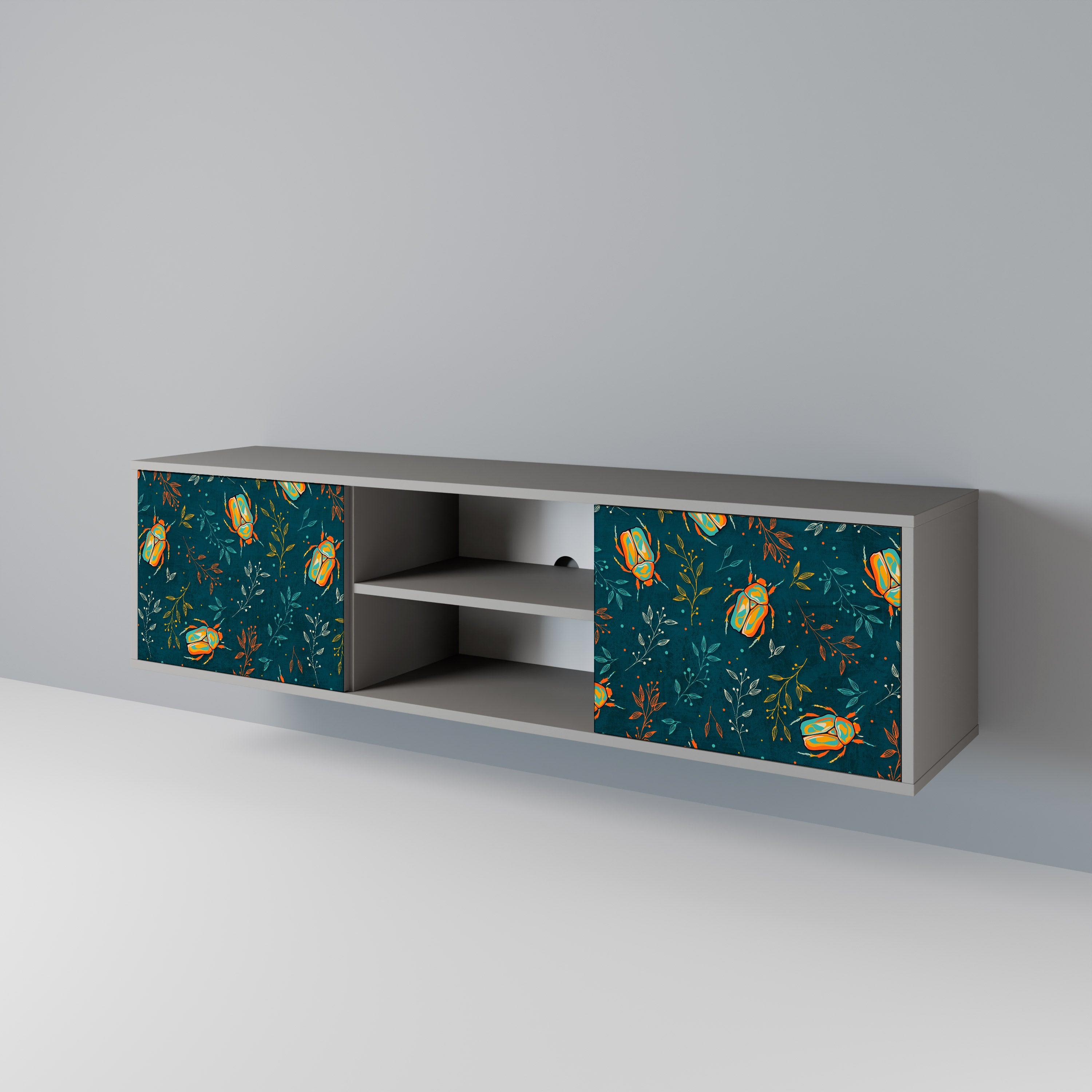 AUTUMN INSECTS TV-Lowboard mit 2 Türen in Grau
