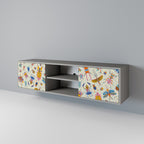 COLORFUL INSECTS TV-Lowboard mit 2 Türen in Grau