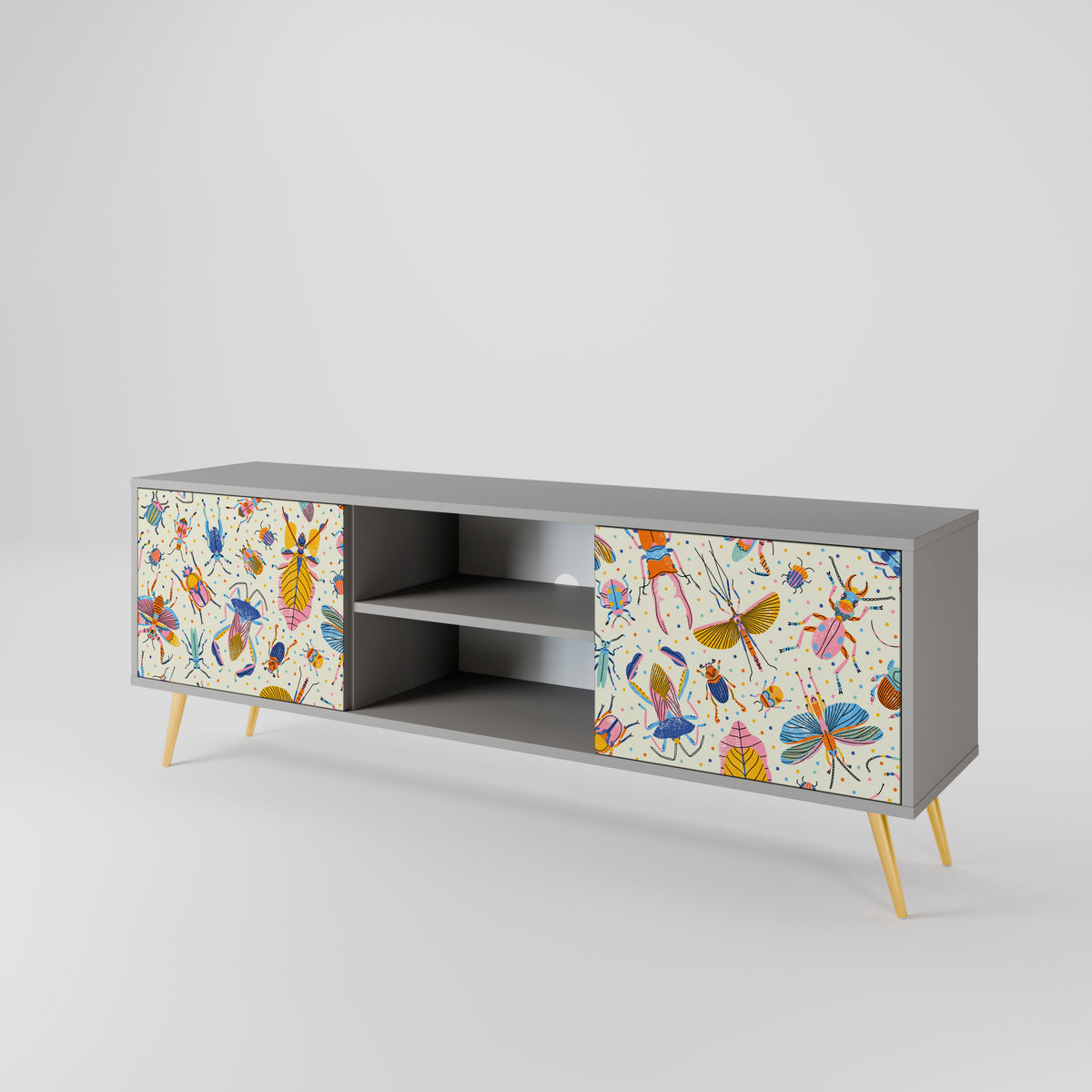 COLORFUL INSECTS 2-Door TV Cabinet