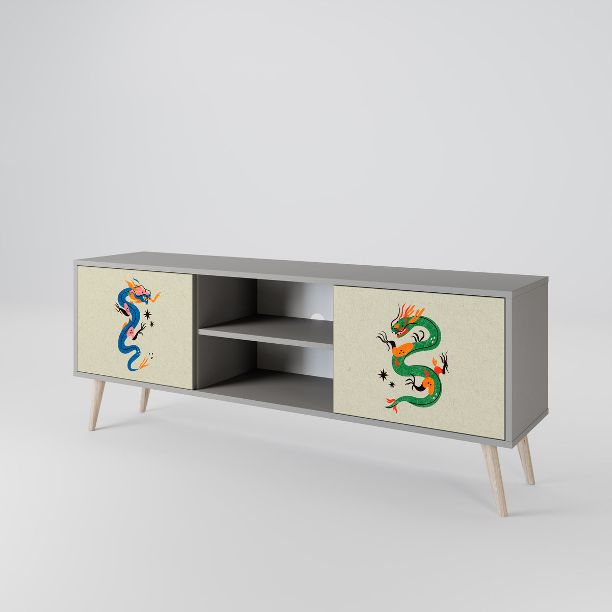 MYTHOLOGICAL CREATURES 2-Door TV Cabinet