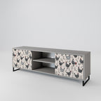 HAPPY HENS 2-Door TV Stand in Grey Finish