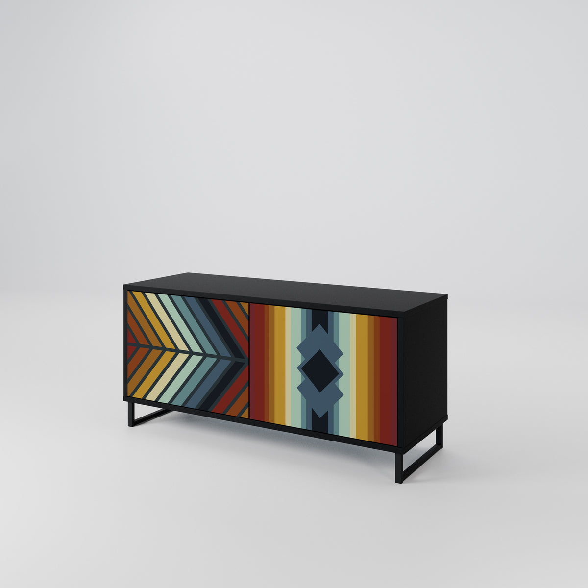 INDIGENOUS ZIGZAG Kompaktes 2-türiges TV-Lowboard