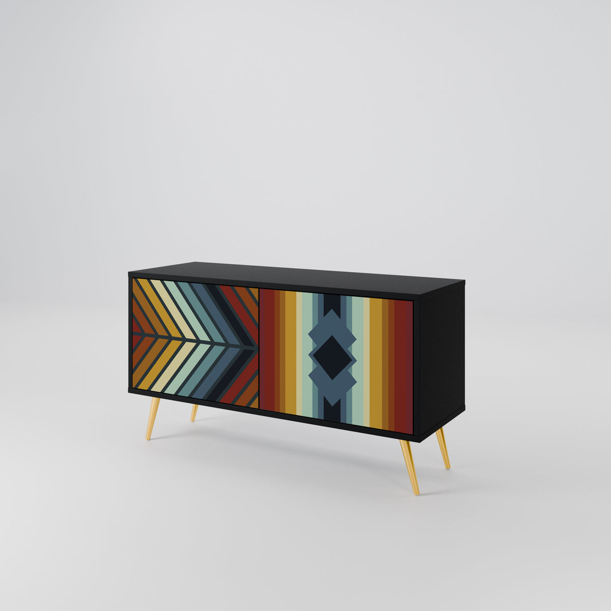 INDIGENOUS ZIGZAG Kompaktes 2-türiges TV-Lowboard