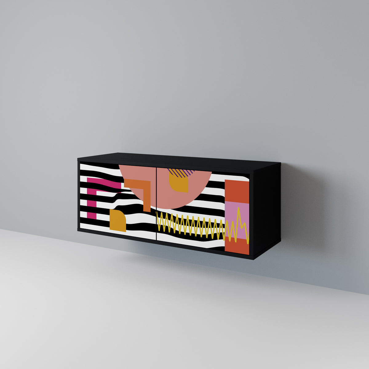CHROMATIC ABSTRACT Kompaktes 2-türiges TV-Lowboard