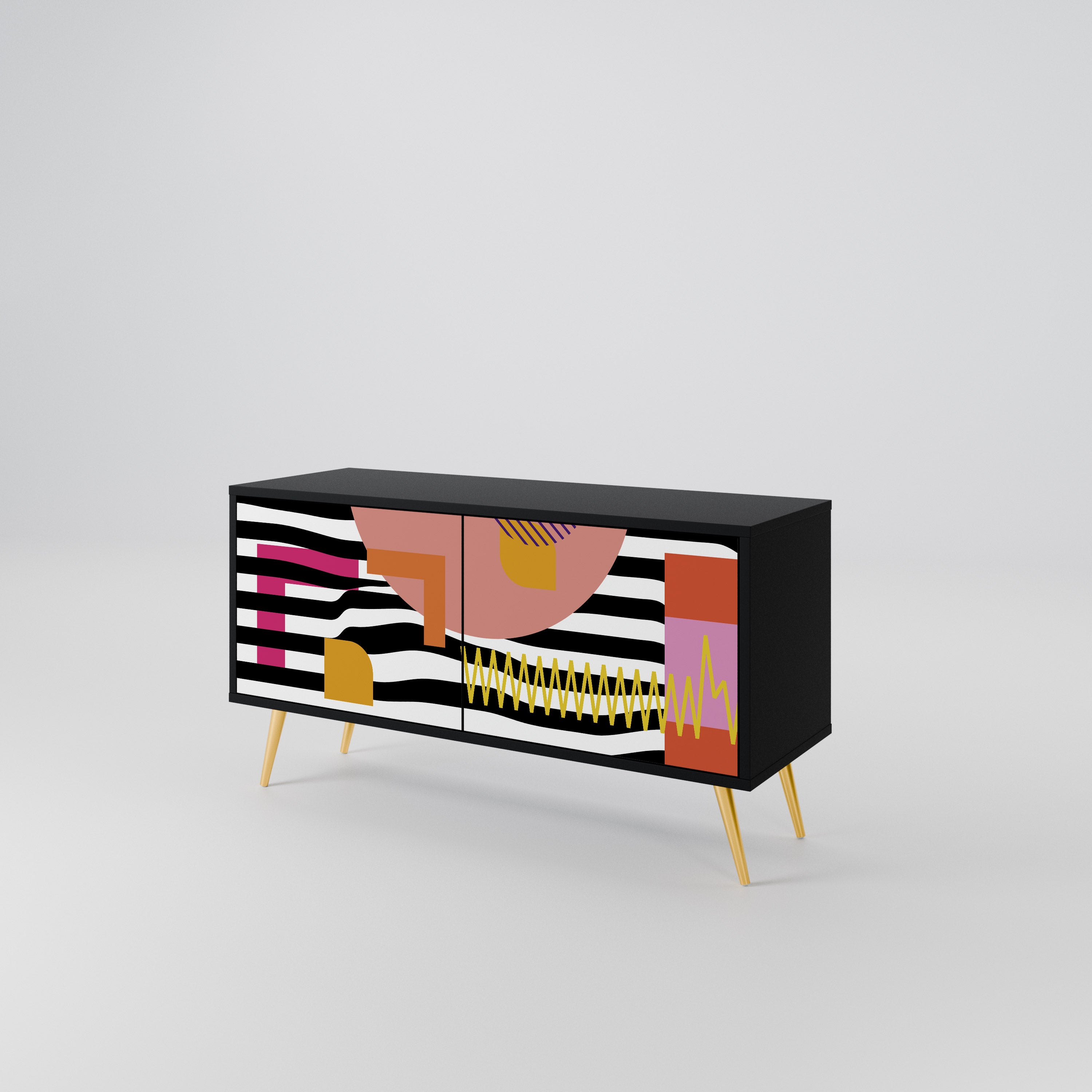 CHROMATIC ABSTRACT Compact 2-Door TV Cabinet