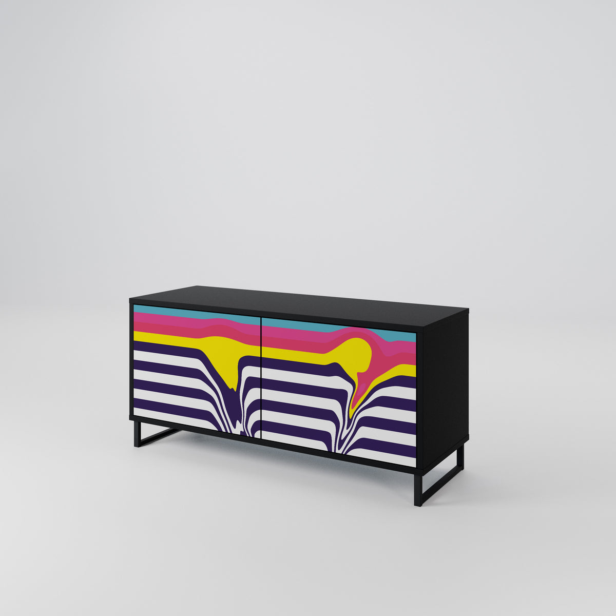 COLORFUL DIVERSION Kompaktes 2-türiges TV-Lowboard
