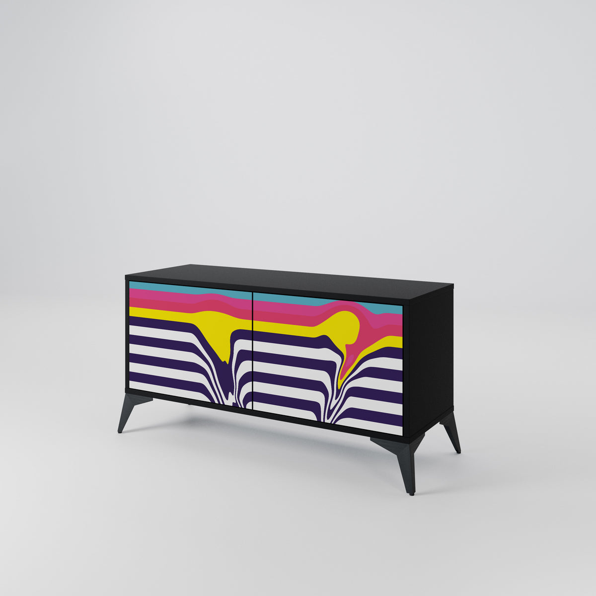 COLORFUL DIVERSION Kompaktes 2-türiges TV-Lowboard