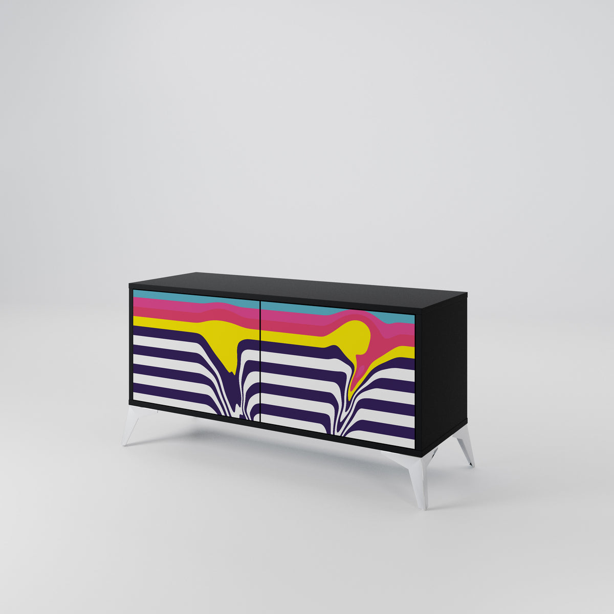 COLORFUL DIVERSION Kompaktes 2-türiges TV-Lowboard