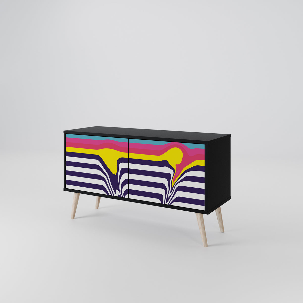 COLORFUL DIVERSION Kompaktes 2-türiges TV-Lowboard