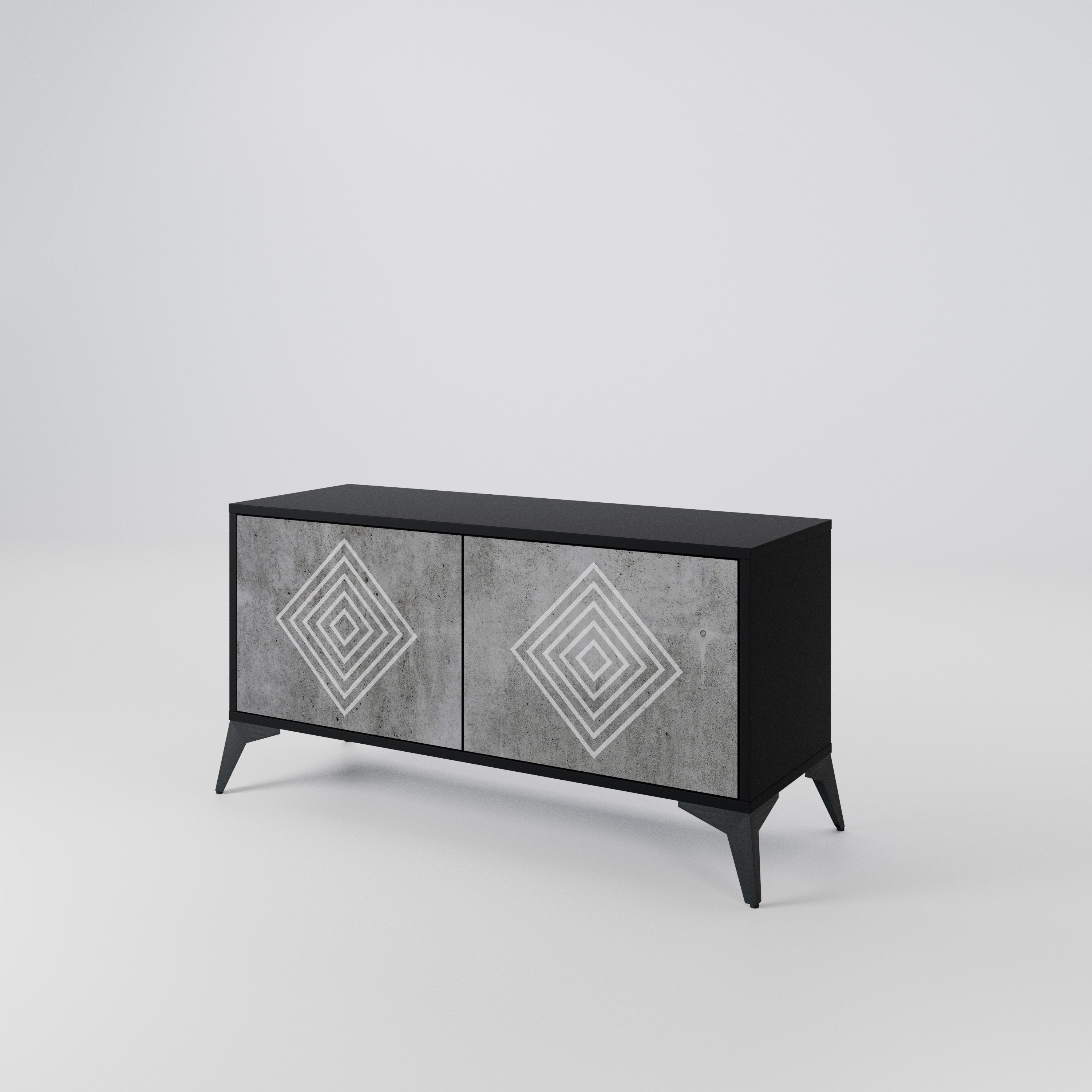 POLYGONAL ARTISTRY Compact 2-Door TV Cabinet