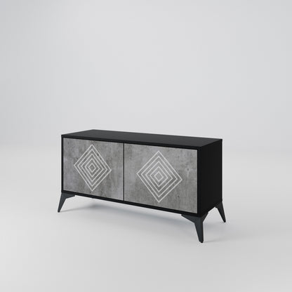 POLYGONAL ARTISTRY Kompaktes 2-türiges TV-Lowboard