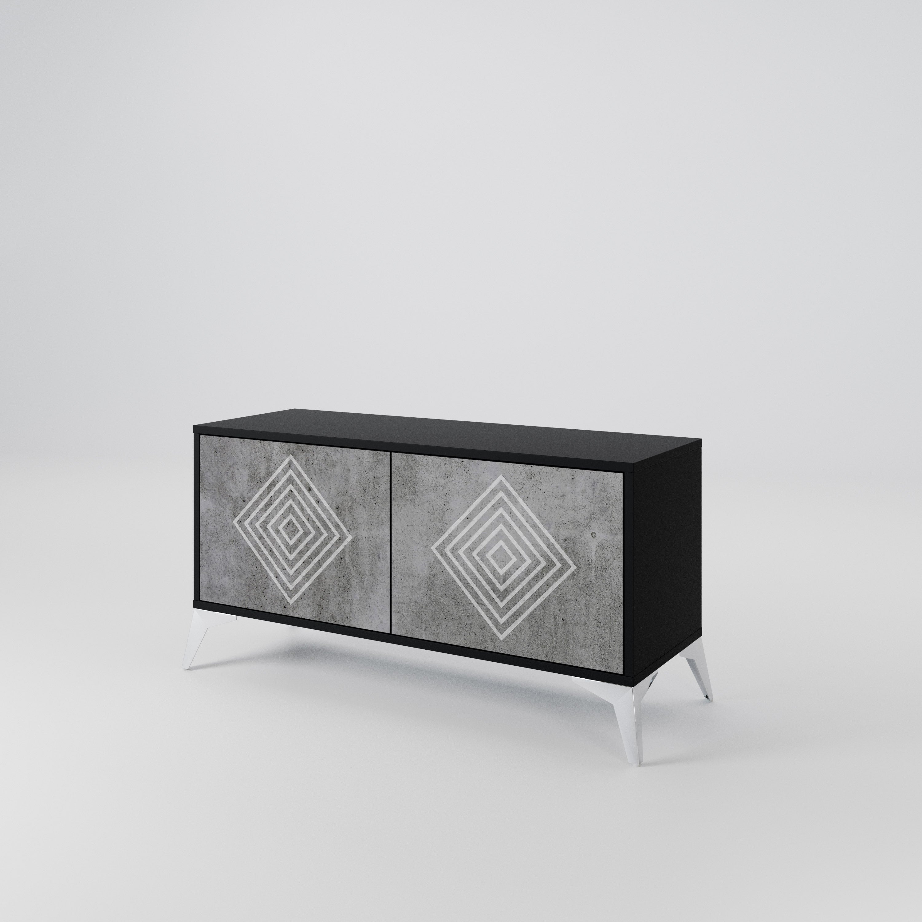 POLYGONAL ARTISTRY Compact 2-Door TV Cabinet