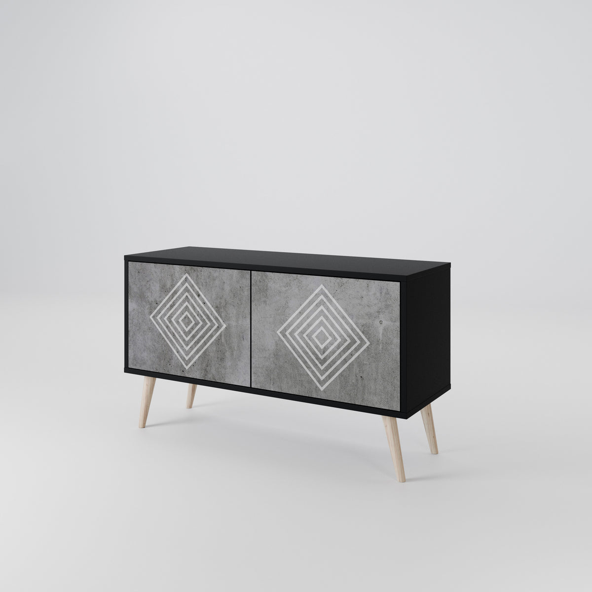 POLYGONAL ARTISTRY Kompaktes 2-türiges TV-Lowboard