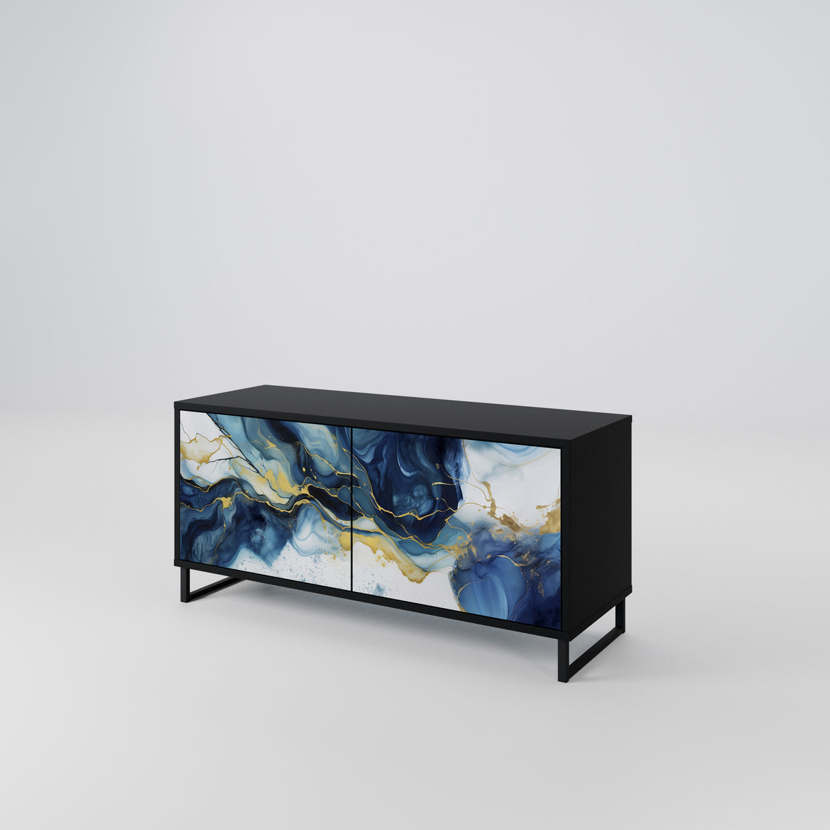 INKY MARBLE Kompaktes 2-türiges TV-Lowboard