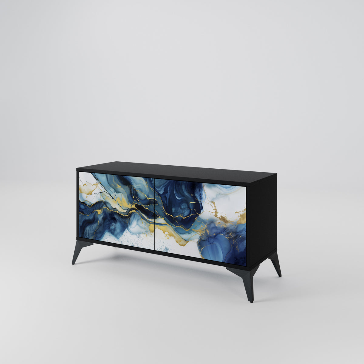 INKY MARBLE Kompaktes 2-türiges TV-Lowboard