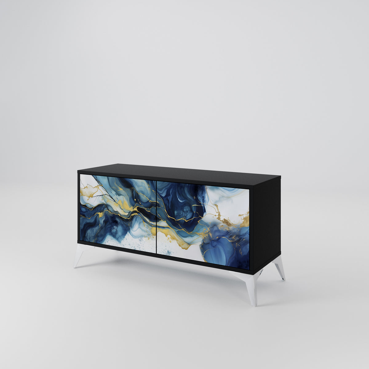 INKY MARBLE Kompaktes 2-türiges TV-Lowboard