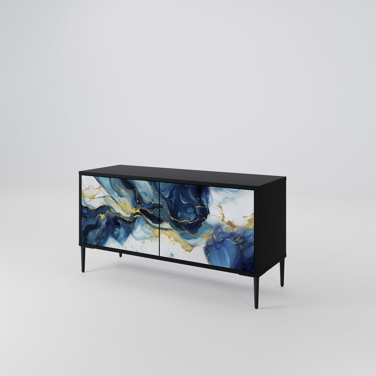 INKY MARBLE Kompaktes 2-türiges TV-Lowboard