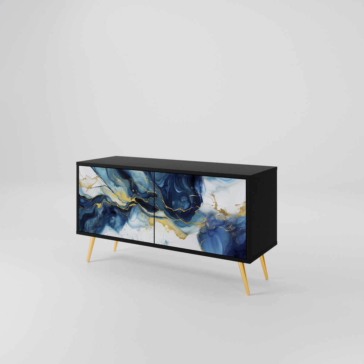 INKY MARBLE Kompaktes 2-türiges TV-Lowboard