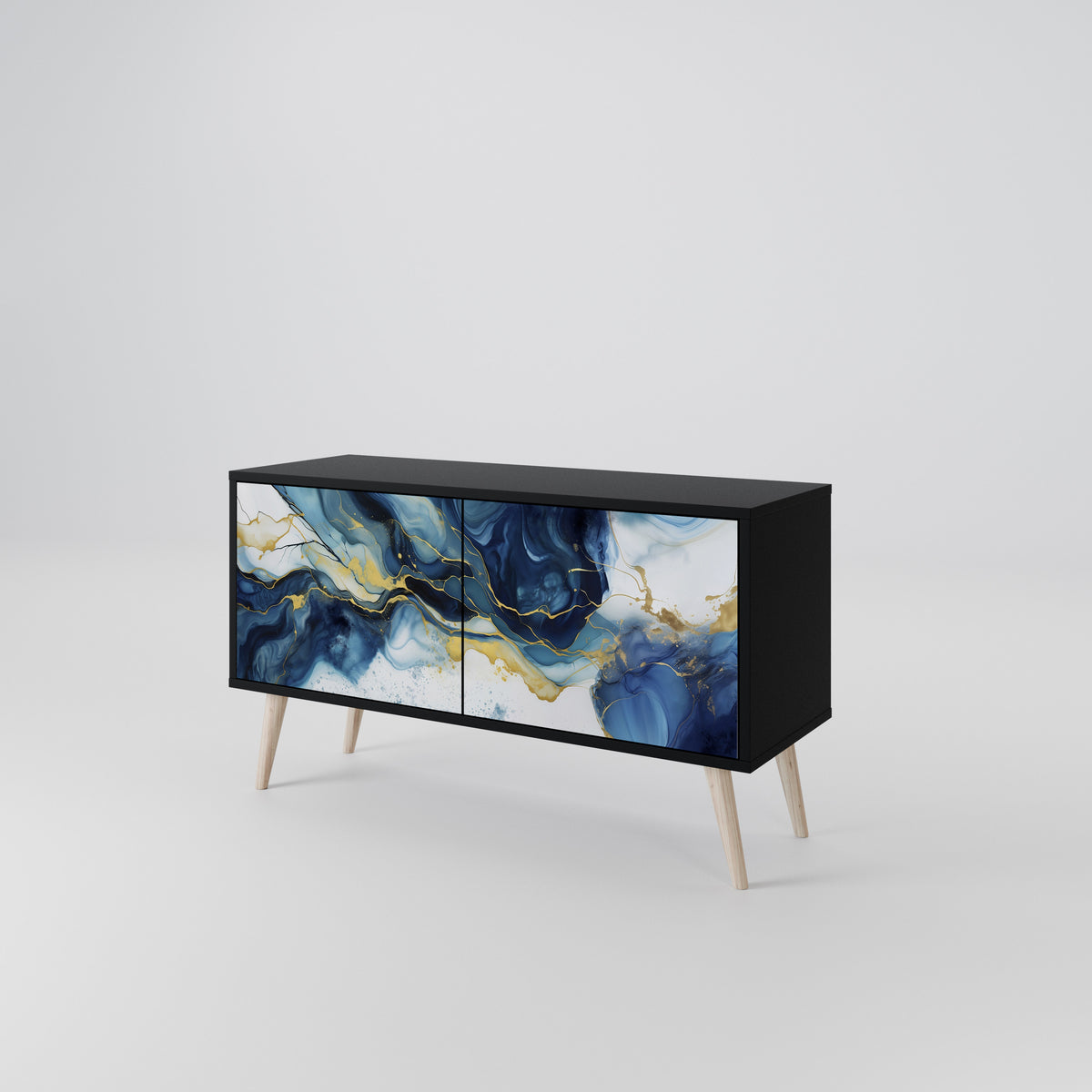 INKY MARBLE Kompaktes 2-türiges TV-Lowboard