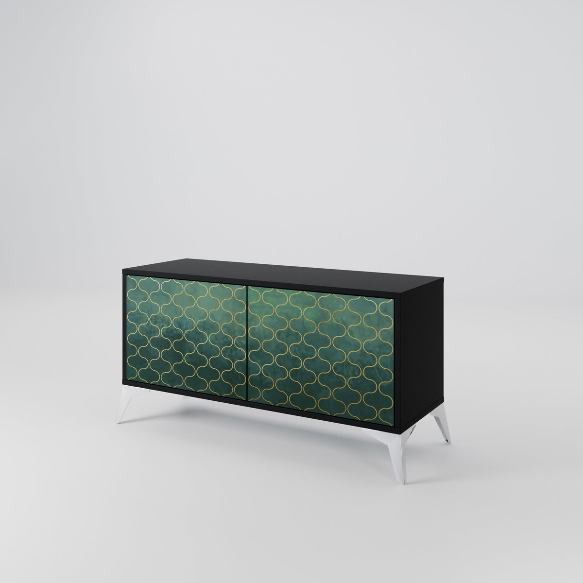 TESSELATED GREENERY Kompaktes 2-türiges TV-Lowboard
