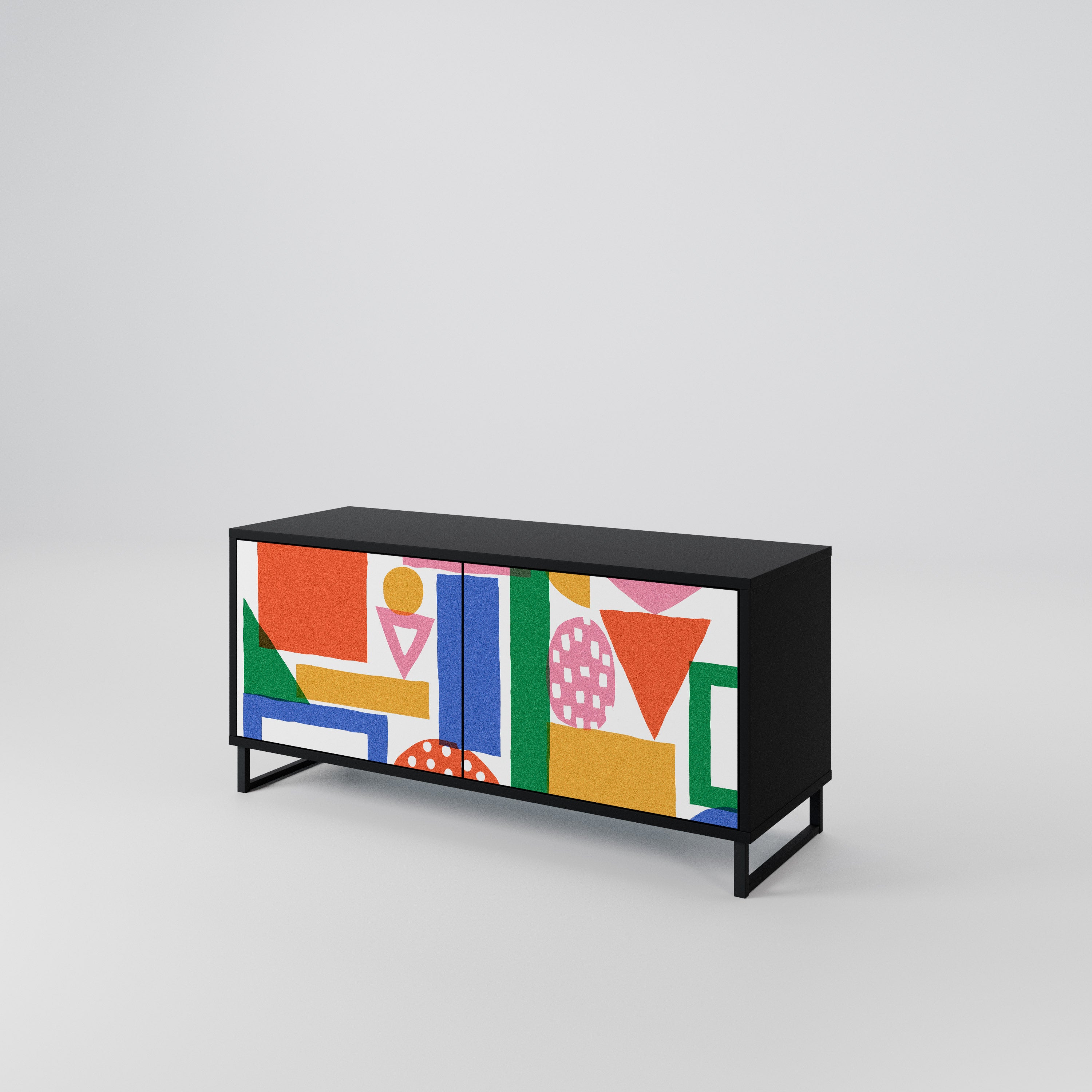 GEOMETRIC GLIMMER Compact 2-Door TV Cabinet