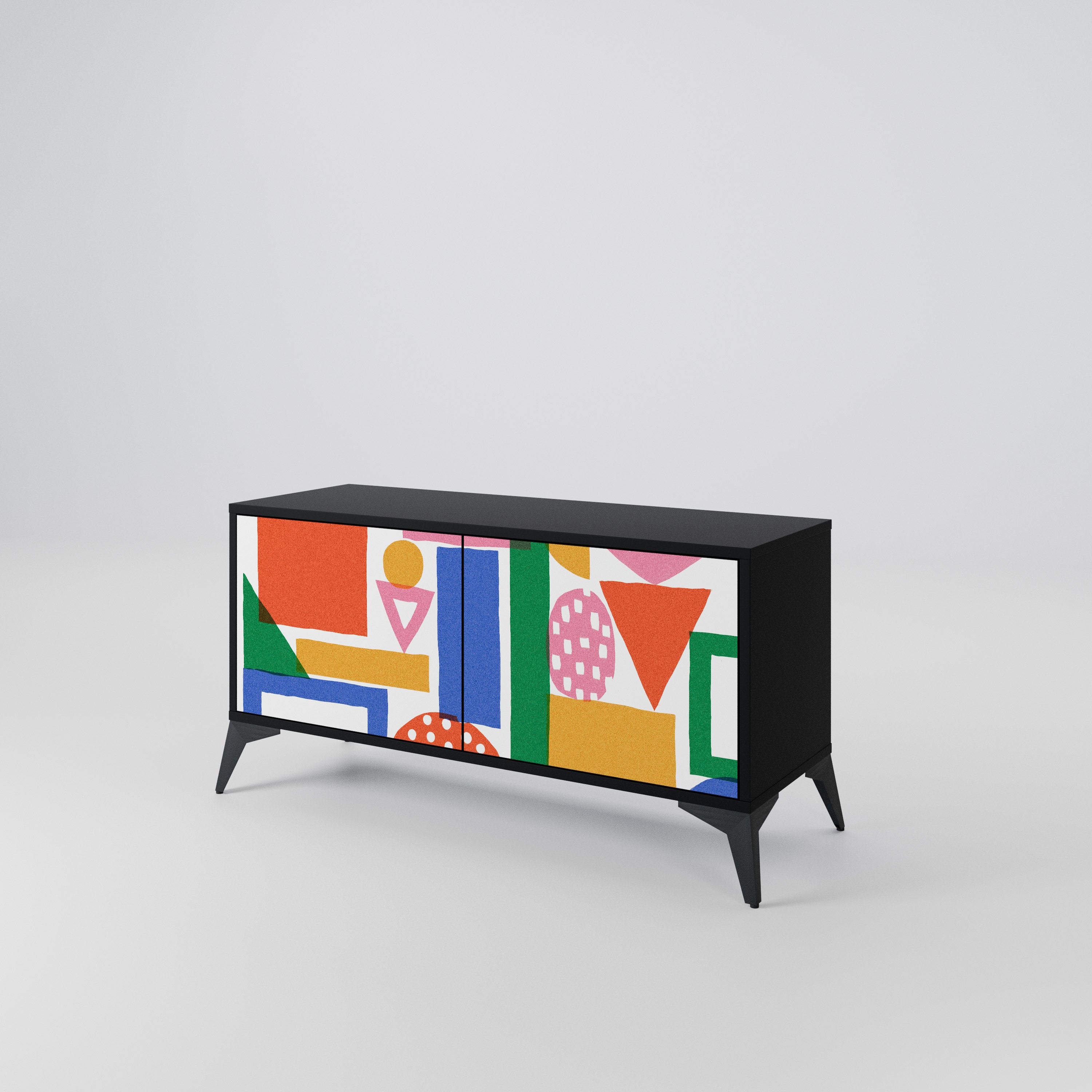 GEOMETRIC GLIMMER Compact 2-Door TV Cabinet