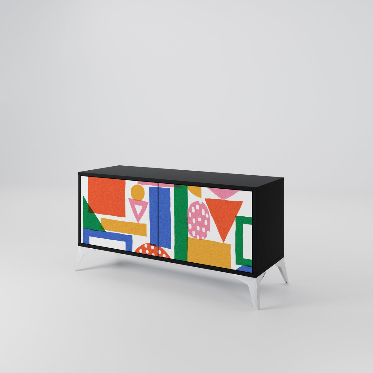 GEOMETRIC GLIMMER Kompaktes 2-türiges TV-Lowboard
