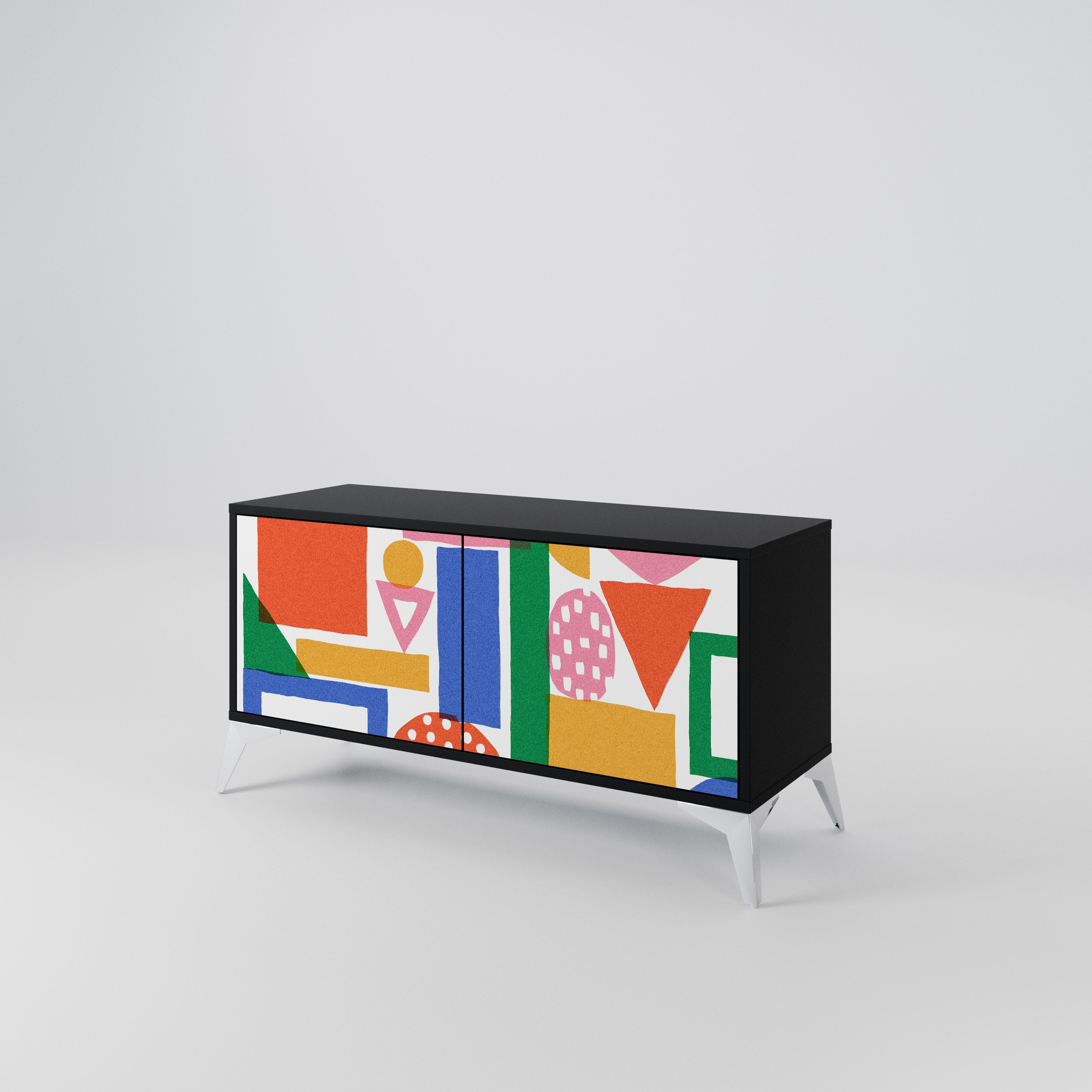 GEOMETRIC GLIMMER Compact 2-Door TV Cabinet