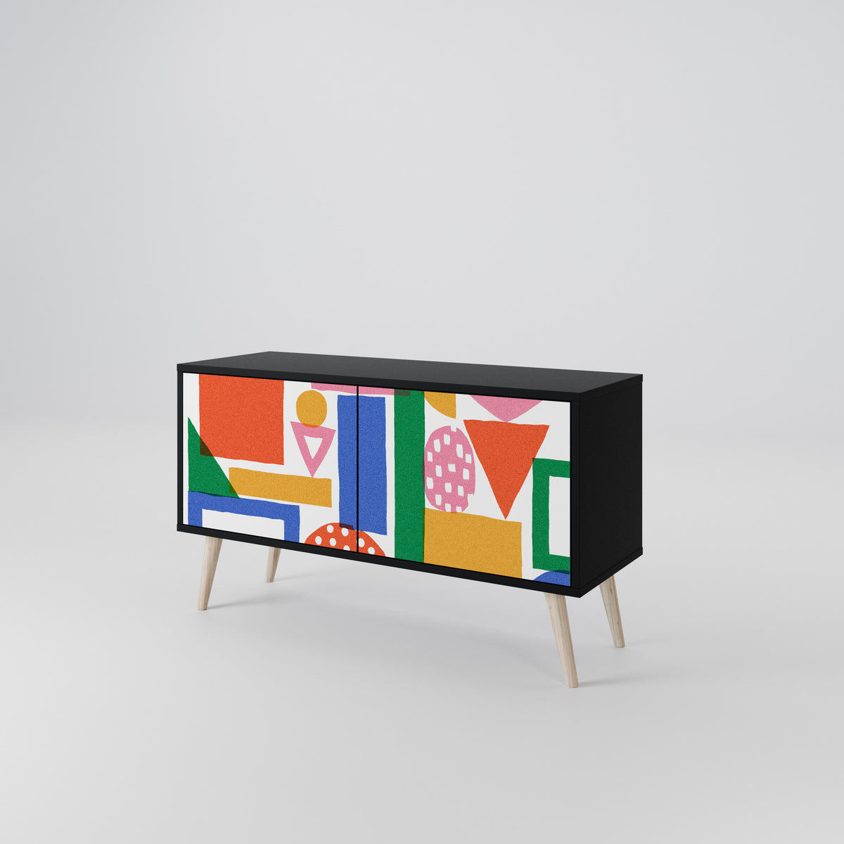 GEOMETRIC GLIMMER Kompaktes 2-türiges TV-Lowboard