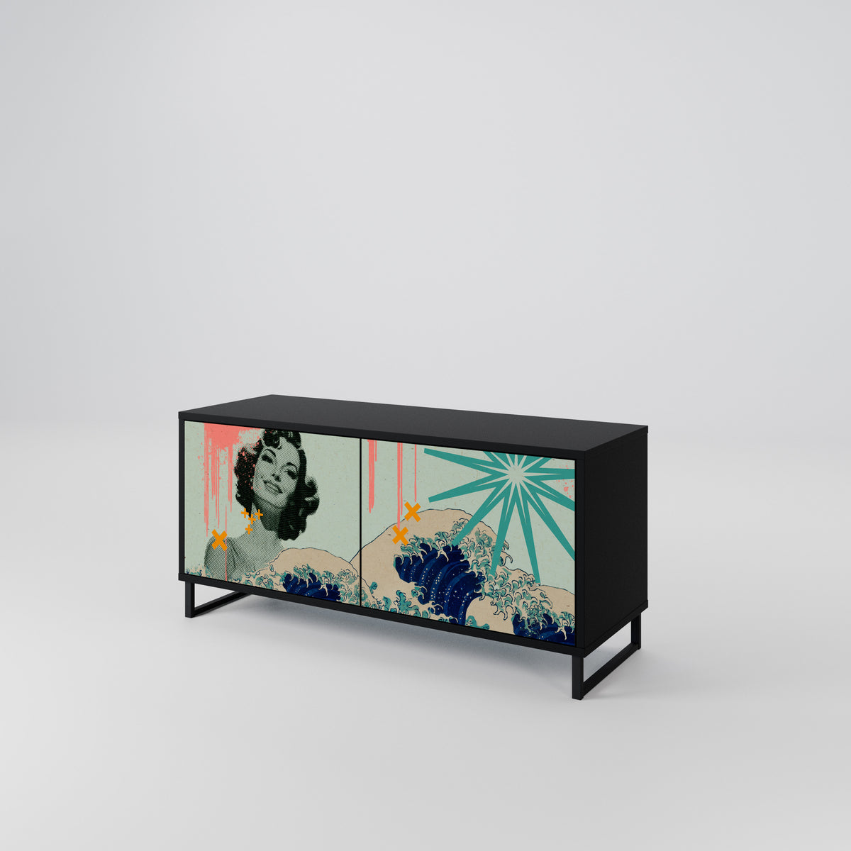 KANAGAWA BEAUTY Kompaktes 2-türiges TV-Lowboard