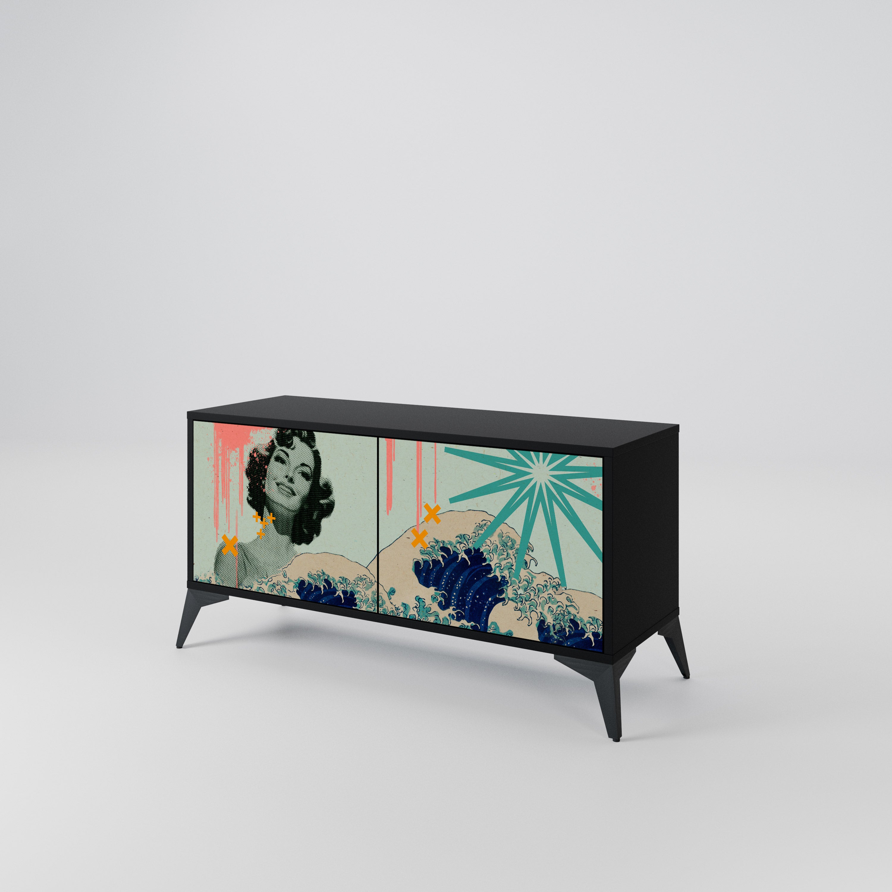 KANAGAWA BEAUTY Kompaktes 2-türiges TV-Lowboard