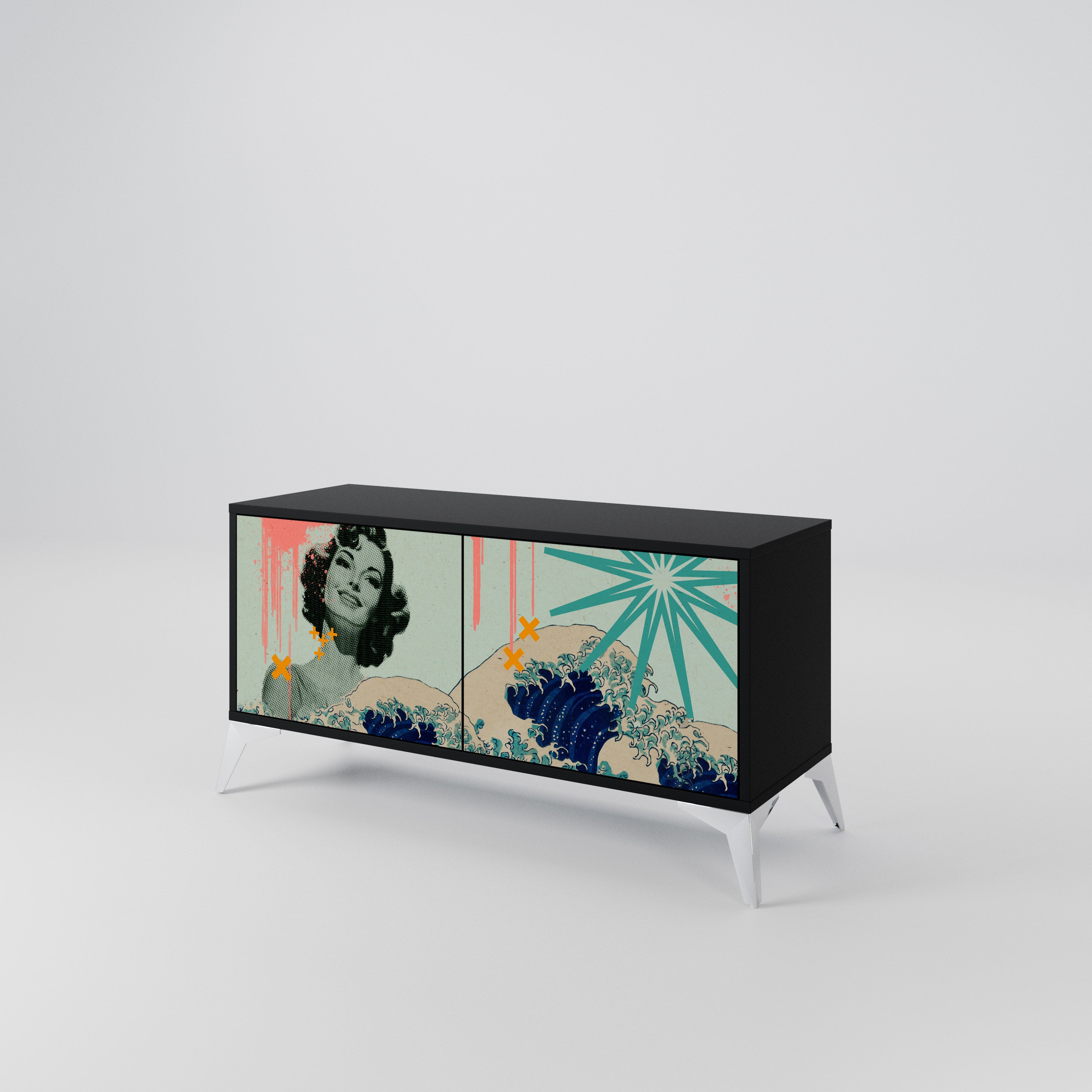 KANAGAWA BEAUTY Kompaktes 2-türiges TV-Lowboard