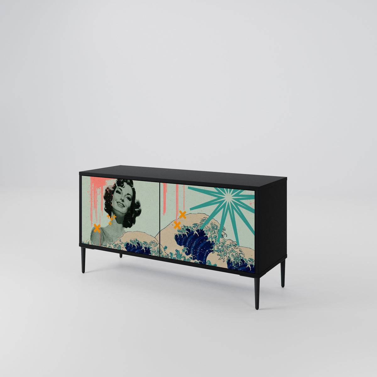 KANAGAWA BEAUTY Kompaktes 2-türiges TV-Lowboard