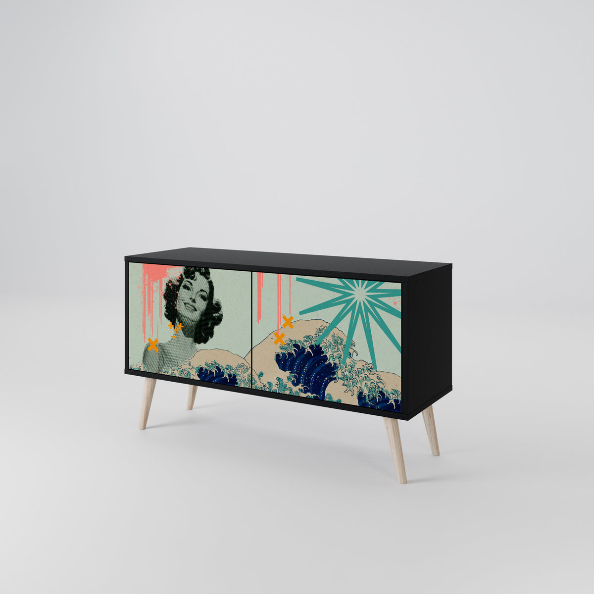 KANAGAWA BEAUTY Kompaktes 2-türiges TV-Lowboard