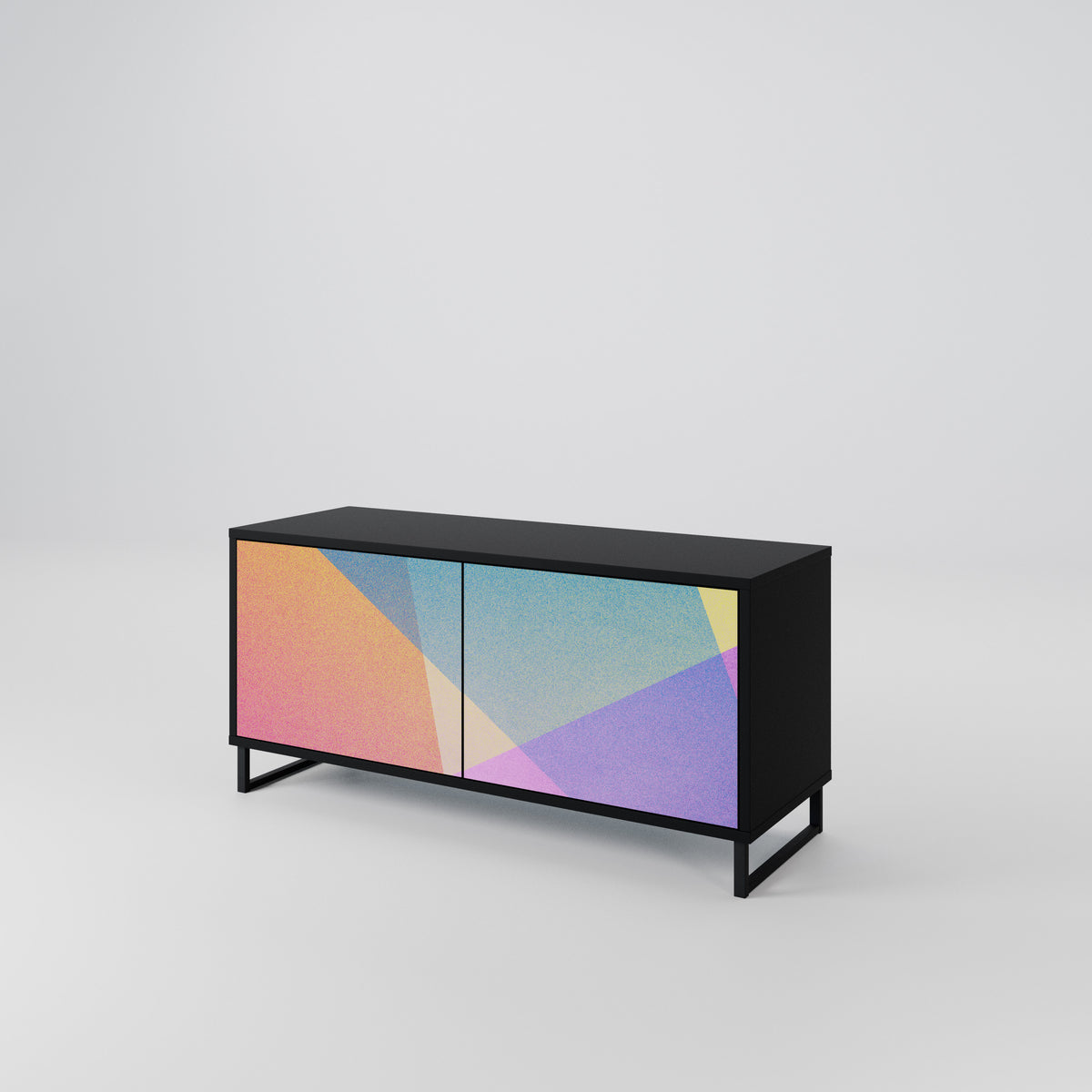 BRIGHT GEOMETRY Kompaktes 2-türiges TV-Lowboard