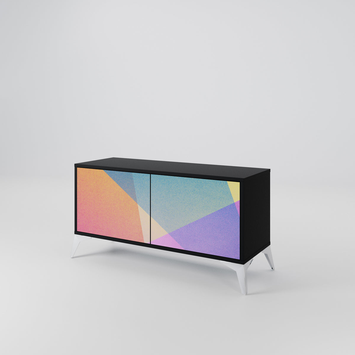 BRIGHT GEOMETRY Kompaktes 2-türiges TV-Lowboard