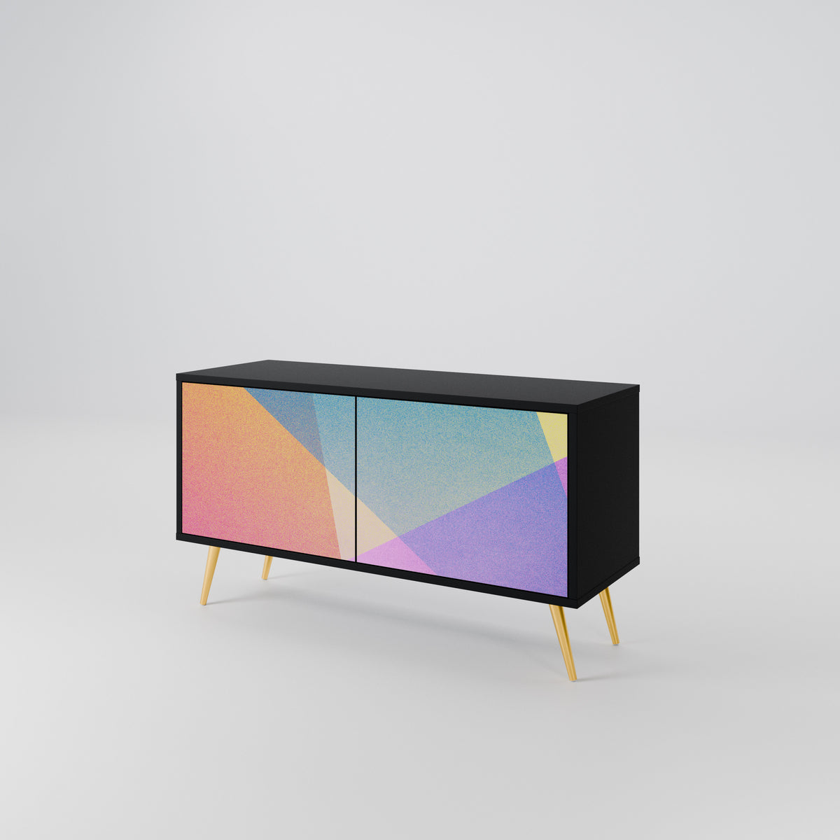 BRIGHT GEOMETRY Kompaktes 2-türiges TV-Lowboard
