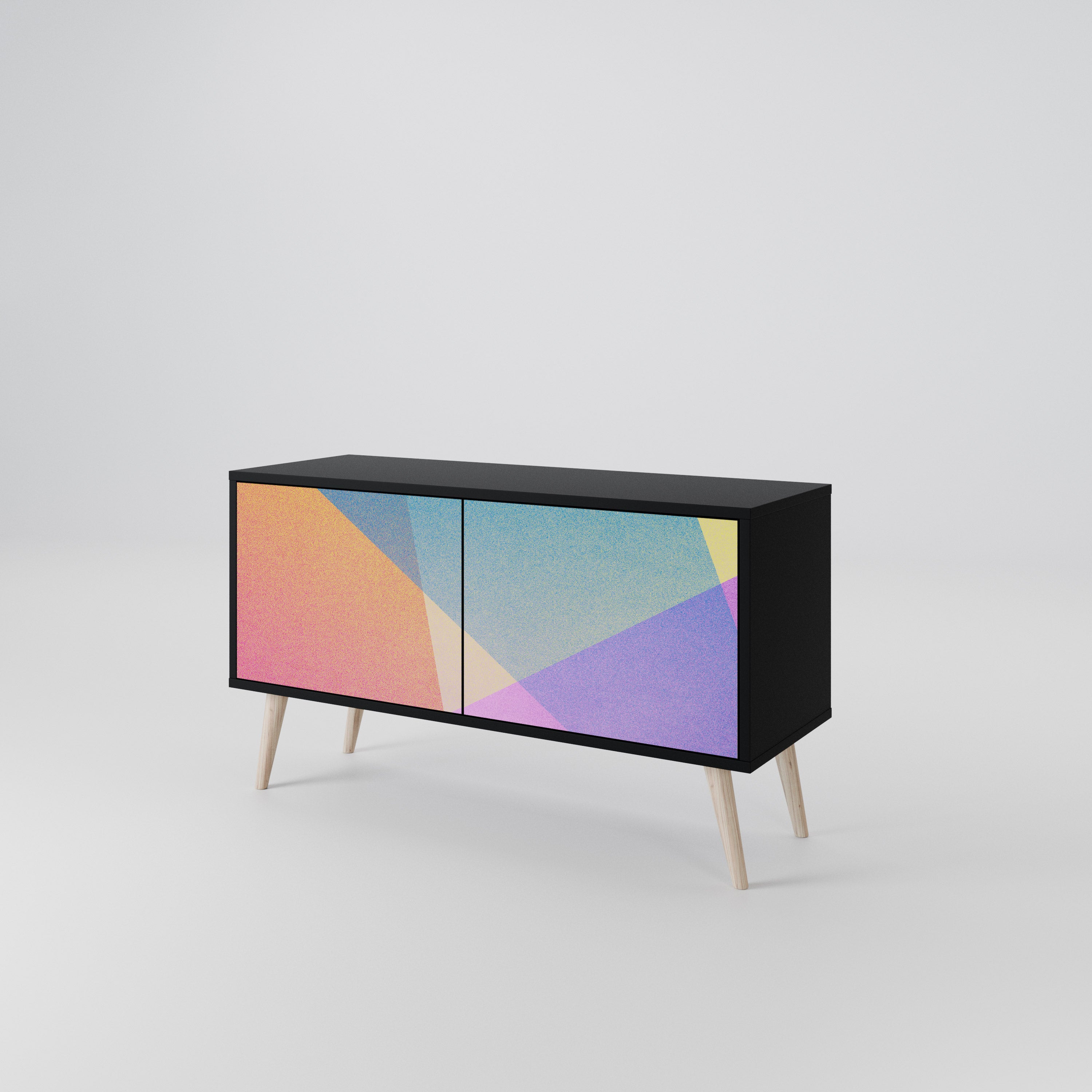 BRIGHT GEOMETRY Compact 2-Door TV Cabinet