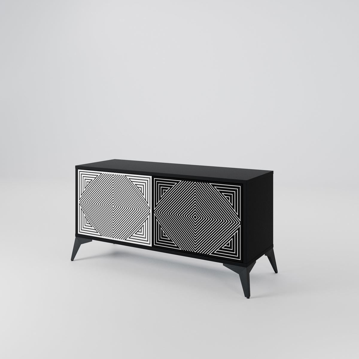 POLYGON ILLUSION Kompaktes 2-türiges TV-Lowboard