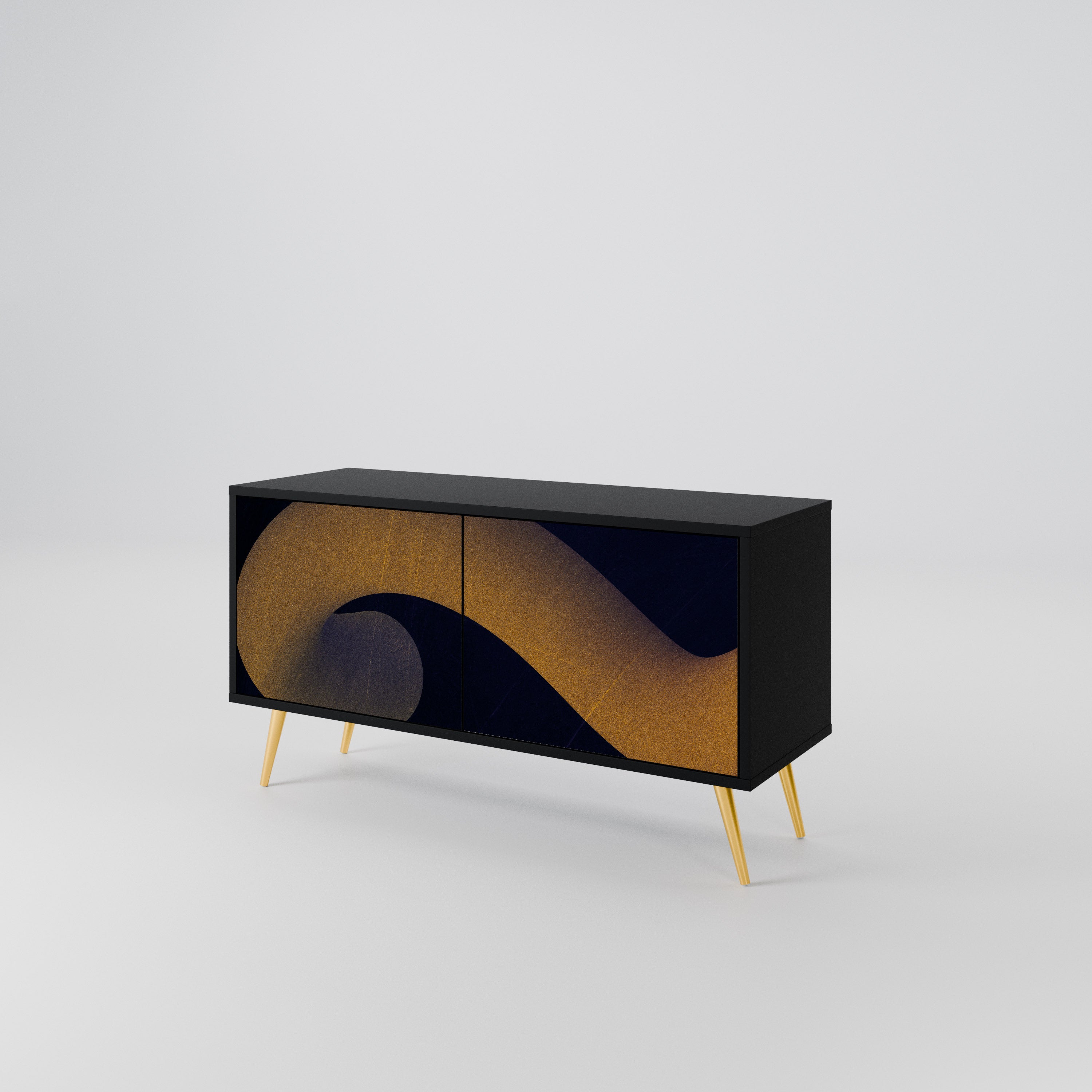 HOLLOW TIME Kompaktes 2-türiges TV-Lowboard