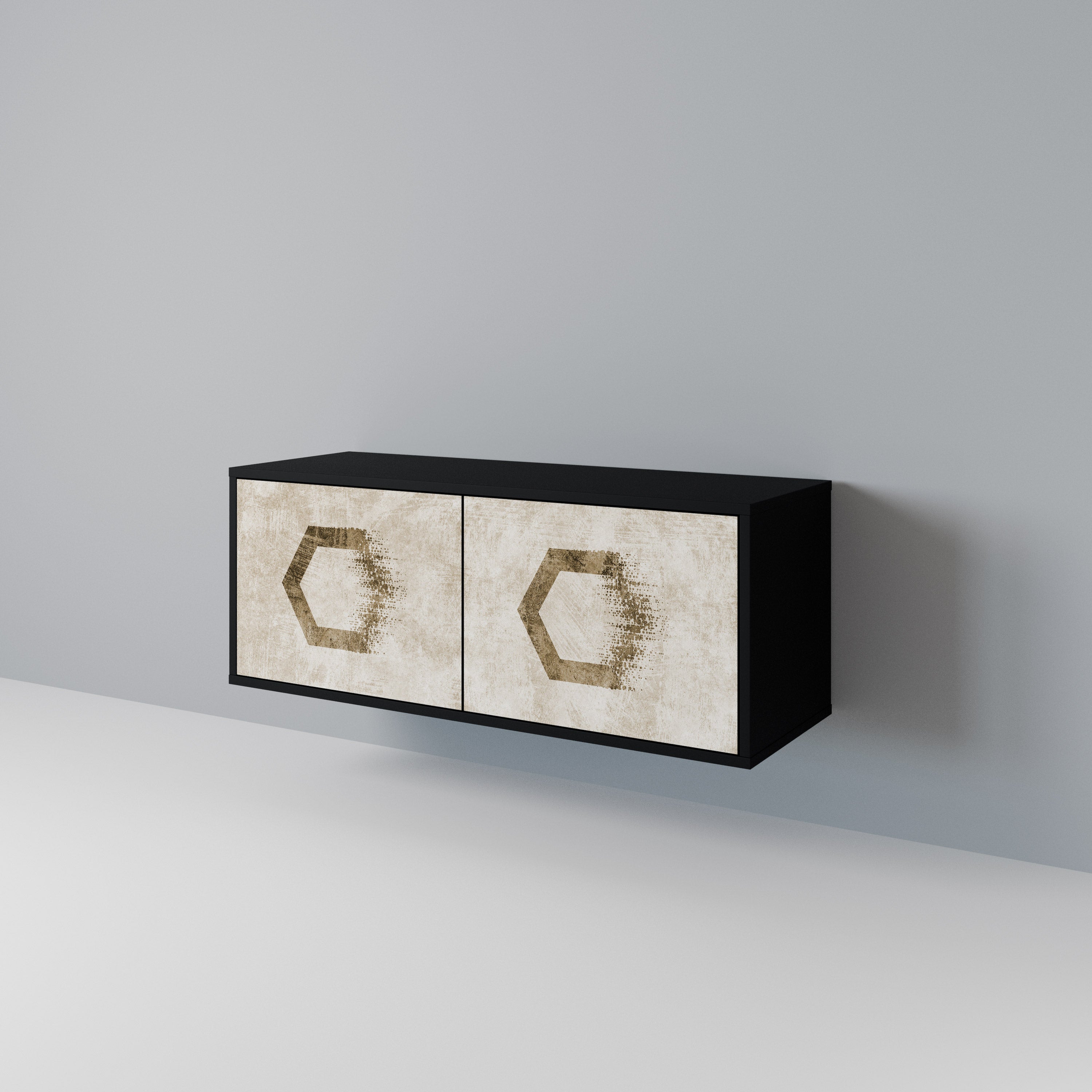 HEXAGONAL SHAPES Kompaktes 2-türiges TV-Lowboard