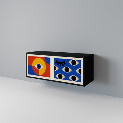 GEOMETRIC EYES Kompaktes 2-türiges TV-Lowboard