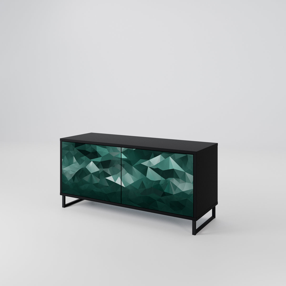 POLYGONAL FLOATING Kompaktes 2-türiges TV-Lowboard